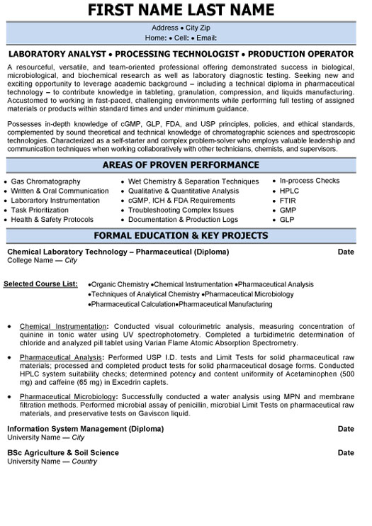 sample resume for experienced pharma professionals